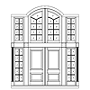 2-panel double door with 10 lite sidelites and radius transom
Unit Dimension 157" x 193-5/16"
Door Dimension 42" x 94-1/2"
Panels - Raised
Glazing - Sidelites: Decorative tempered IG with clear 